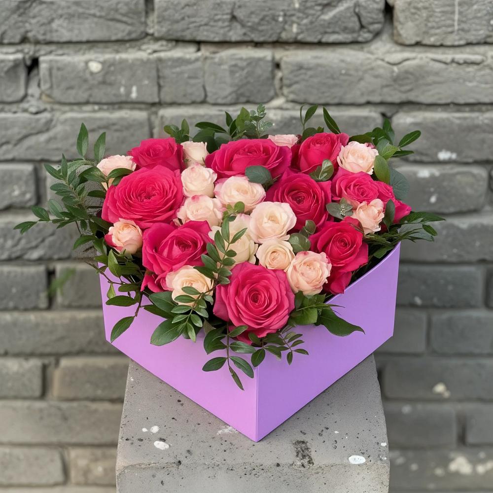 Цветочная композиция из Розы в коробке в Хилоке