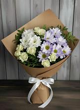 Букет цветов из:  Хризантемы и Розы в Хилоке