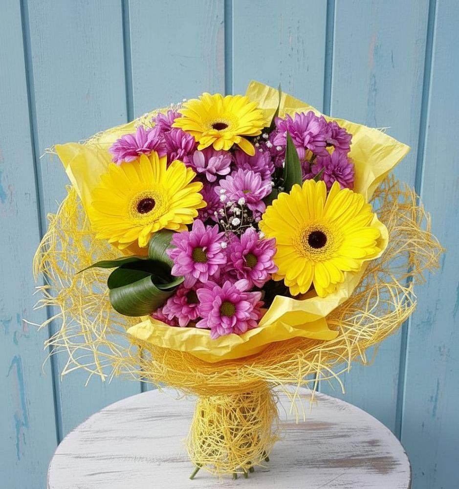 Букет цветов из: Хризантемы и Герберы в Хилоке