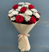 Букет цветов из:  Розы и Хризантемы в Хилоке