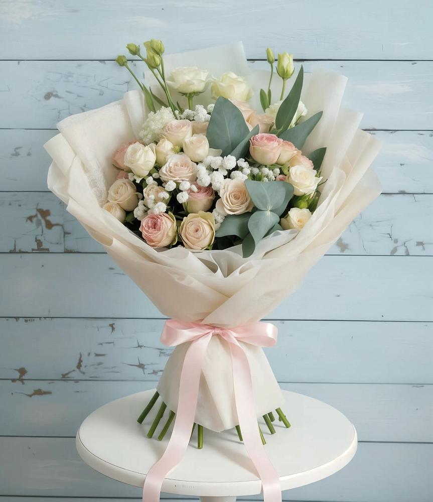 Букет цветов из: Розы и Лизиантусы в Хилоке