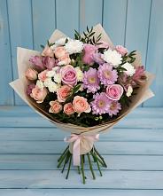 Букет цветов из:  Хризантемы, Розы и Альстромерии #REPLACE_PRED# Хилоке