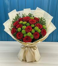 Букет цветов из:  Розы и Хризантемы в Хилоке