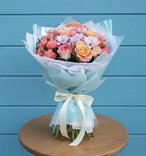 Букет цветов из:  Хризантемы и Розы в Хилоке