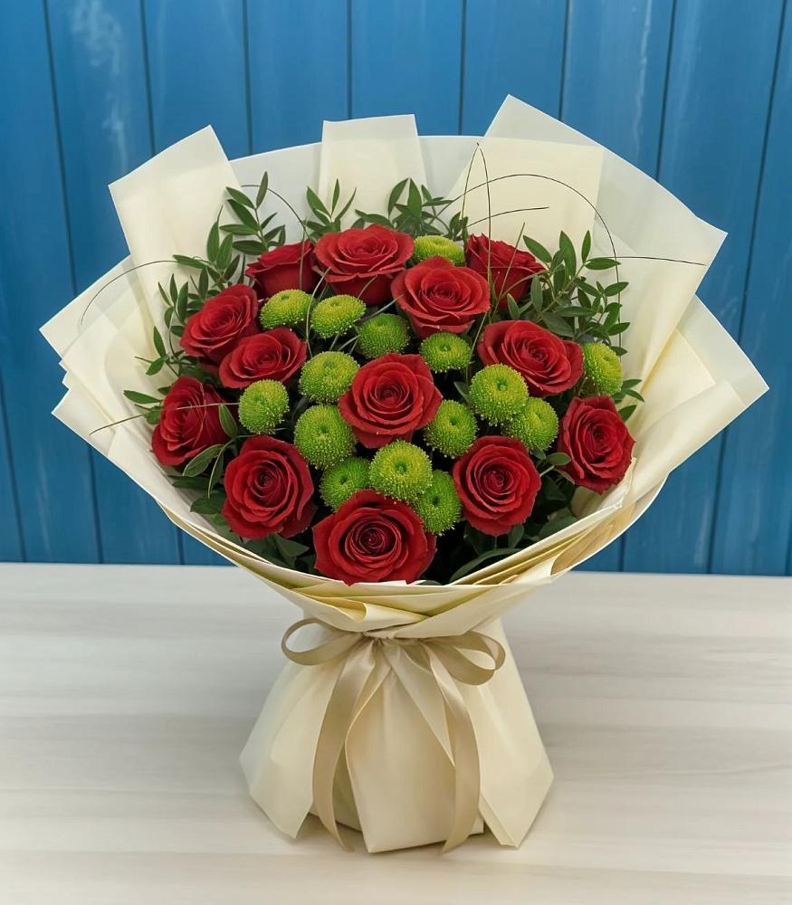 Букет цветов из: Розы и Хризантемы в Хилоке